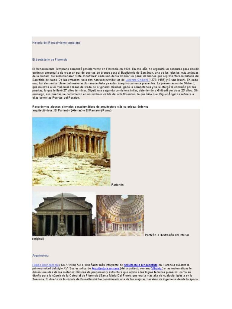 Historia Del Renacimiento Temprano | PDF | Florencia | Pinturas