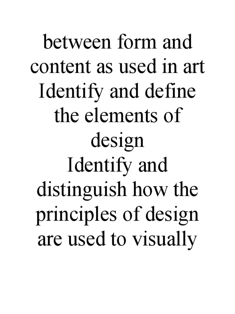 Understanding Form and Content in Art | PDF | Composition (Visual Arts ...