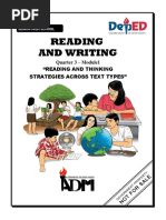 Reading and Writing: Quarter 3 - Module1 "Reading and Thinking Strategies Across Text Types"