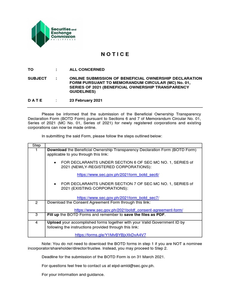 Online Beneficial Ownership Submission Guide | PDF | Finance & Money ...