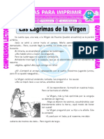 Ficha Las Lagrimas de La Virgen para Quinto de Primaria