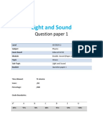 Light and Sound: Question Paper 1