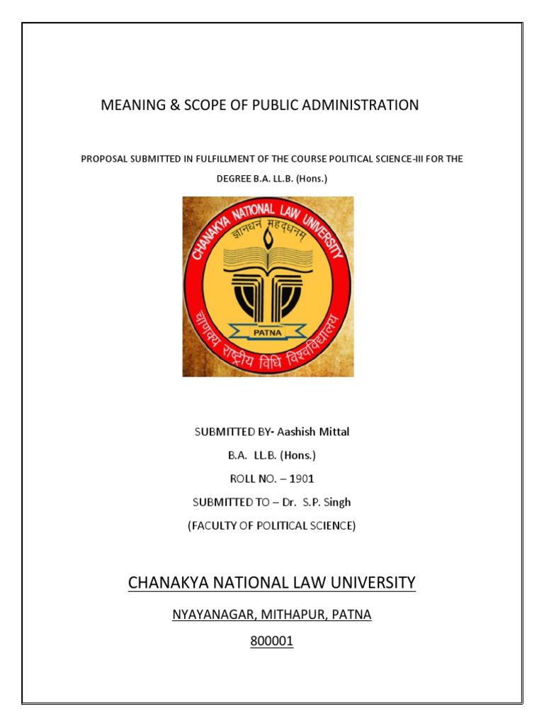 Meaning and Scope of Public Administration PDF Public
