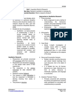 Unit 1: Inquisitive World of Research Main Idea: Research Manifests in Everyday Life Essential Question: What Is Research All About? Research Paradigm Approaches To Qualitative Research