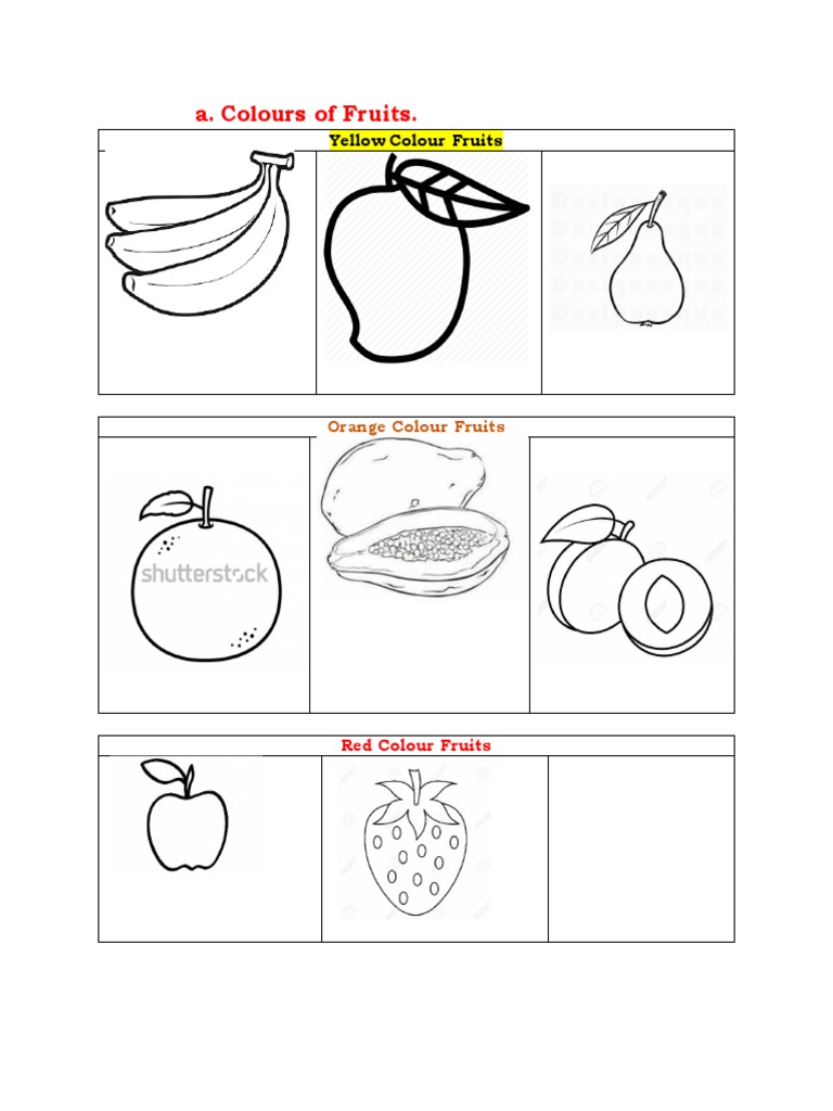 Fruit Colors: Yellow, Orange, Red | PDF
