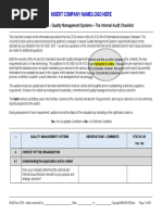 AS9100 Rev D Internal Audit Checklist | PDF | Quality Management System ...