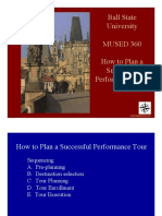 Planning A Performance Tour
