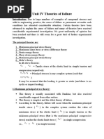 Unit IV Theories of Failure: Introduction: Due To Large Numbers of Examples of Compound Stresses Met