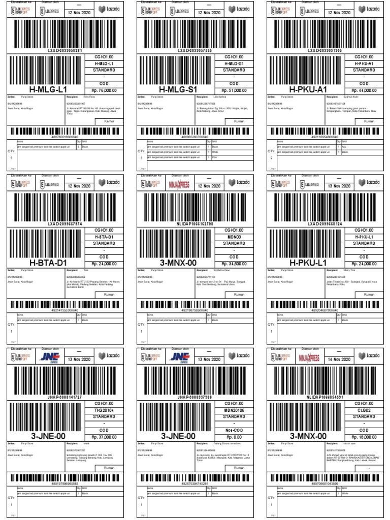 Resi Pengiriman Jam Tangan Purpi Store | PDF