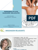 Workshop online de massagem relaxante
