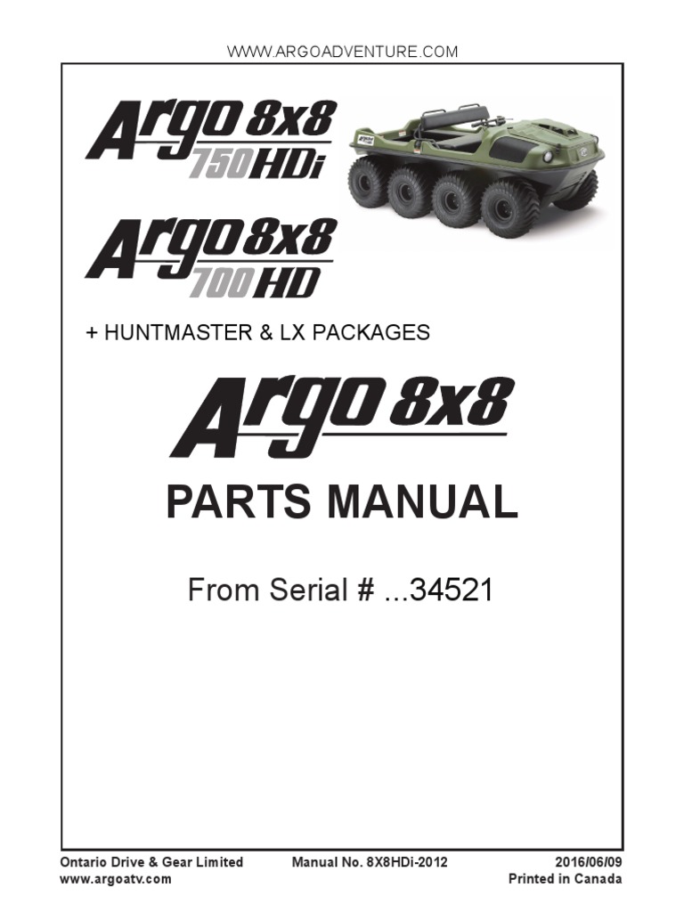 ARGO 8X8 750HDI Manual PDF Transmission (Mechanics) Gear