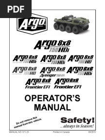 Argo Atv Operator's Manual 