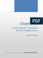 Chapter # 1: Accounting For Incomplete Records (Single Entry)