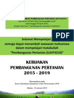 Materi Pengayaan Sesi-8 KEBIJAKAN PEMBANGUNAN PERTANIAN 2015-2019