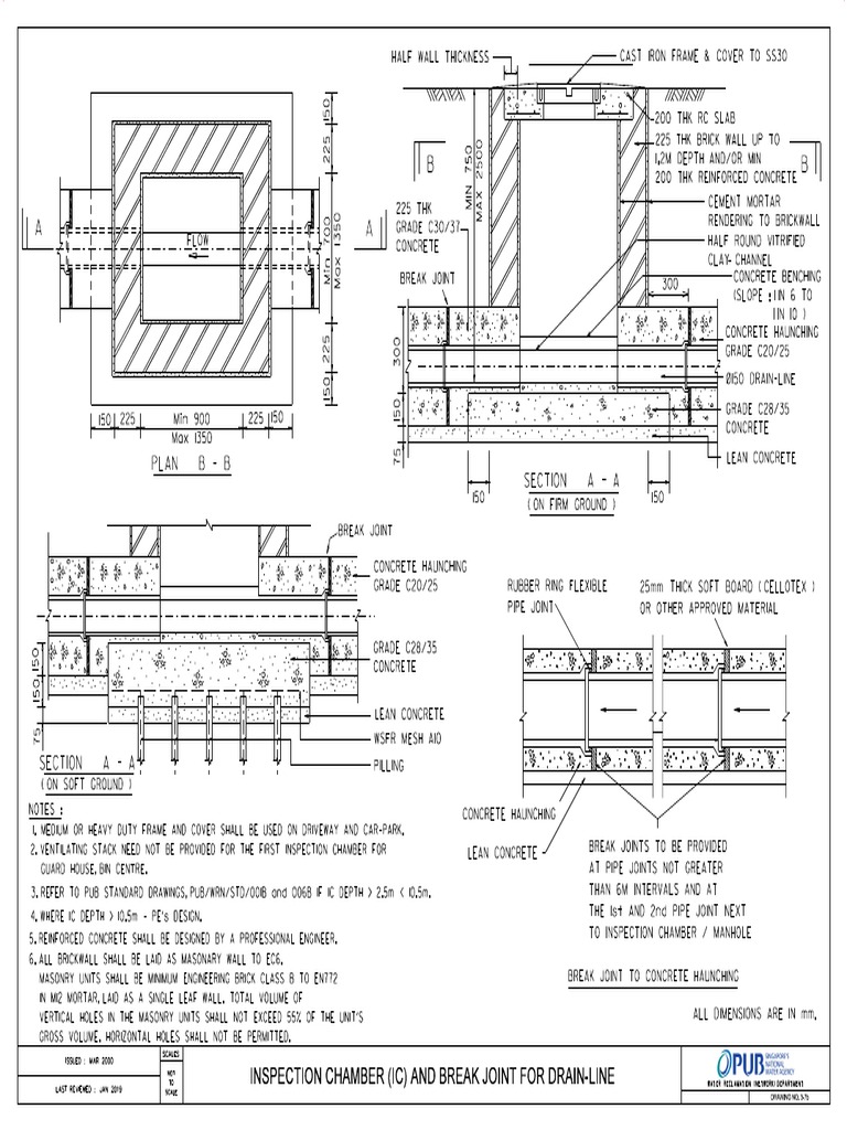 PUB (SanDrgNo3-7b) Inspection Chamber (IC) and Break Joint For Drain ...