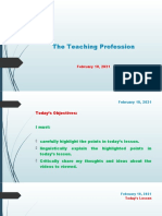 The Teaching Profession: February 10, 2021