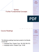 Syntax: Further Fundamental Concepts