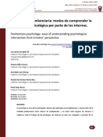 La Psicología Penitenciaria: Modos de Comprender La Intervención Psicológica Por Parte de Los Internos