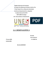 LA CRIMINALISTICA Trabajo de Carlos Sandoval