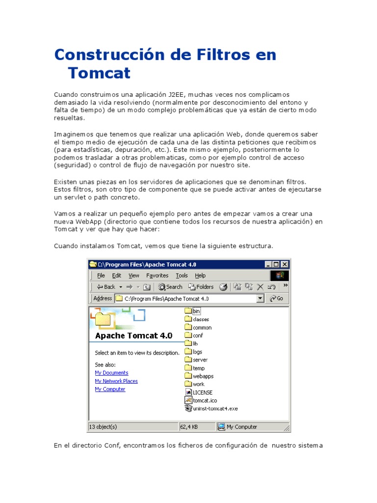 Construcción de Filtros en Tomcat | PDF | Páginas del servidor Java ...