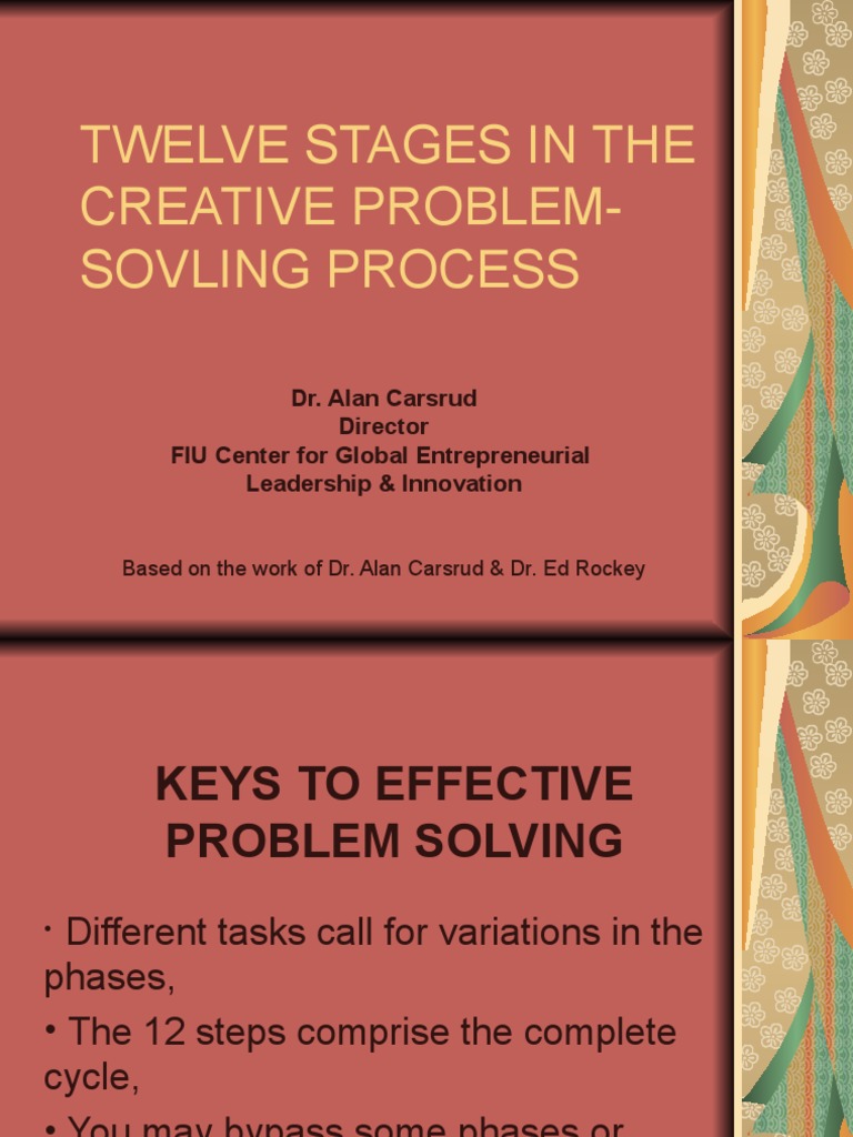 Twelve Stages in The Creative Problem-Sovling Process | PDF