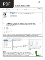 Python Worksheet 1: Task Completed