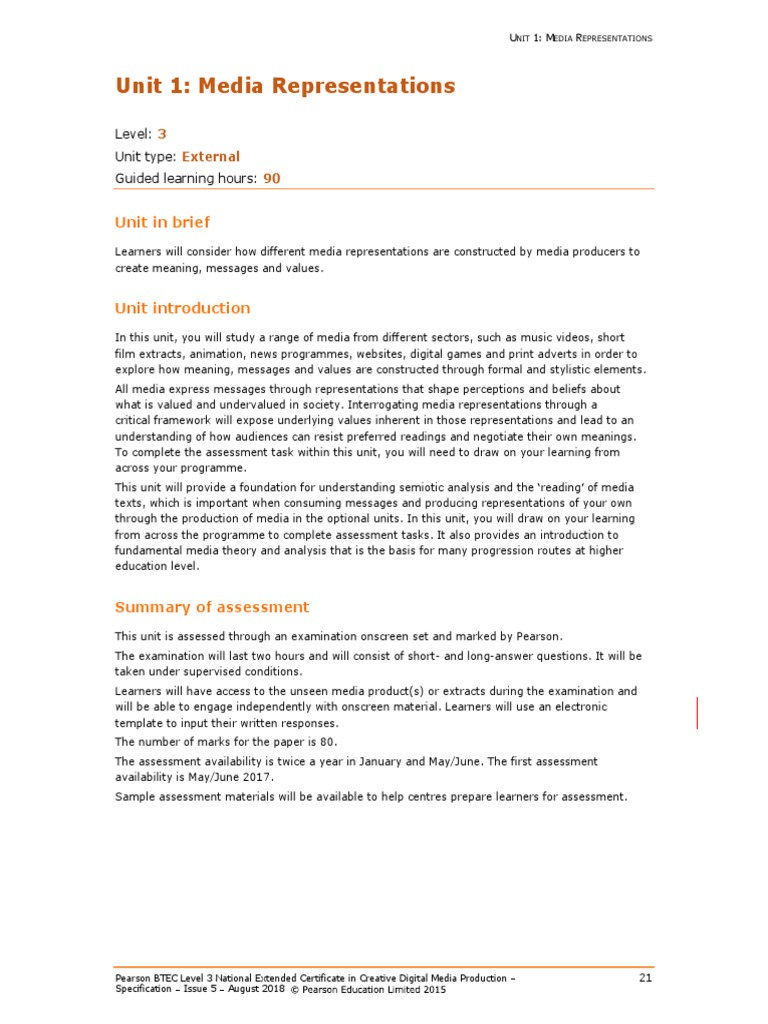 Unit 1 Media Representations : BTEC Creative Digital Media Unit 1 ...
