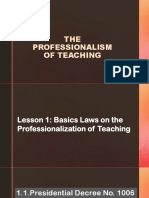 THE PROFESSIONALISM OF TEACHING