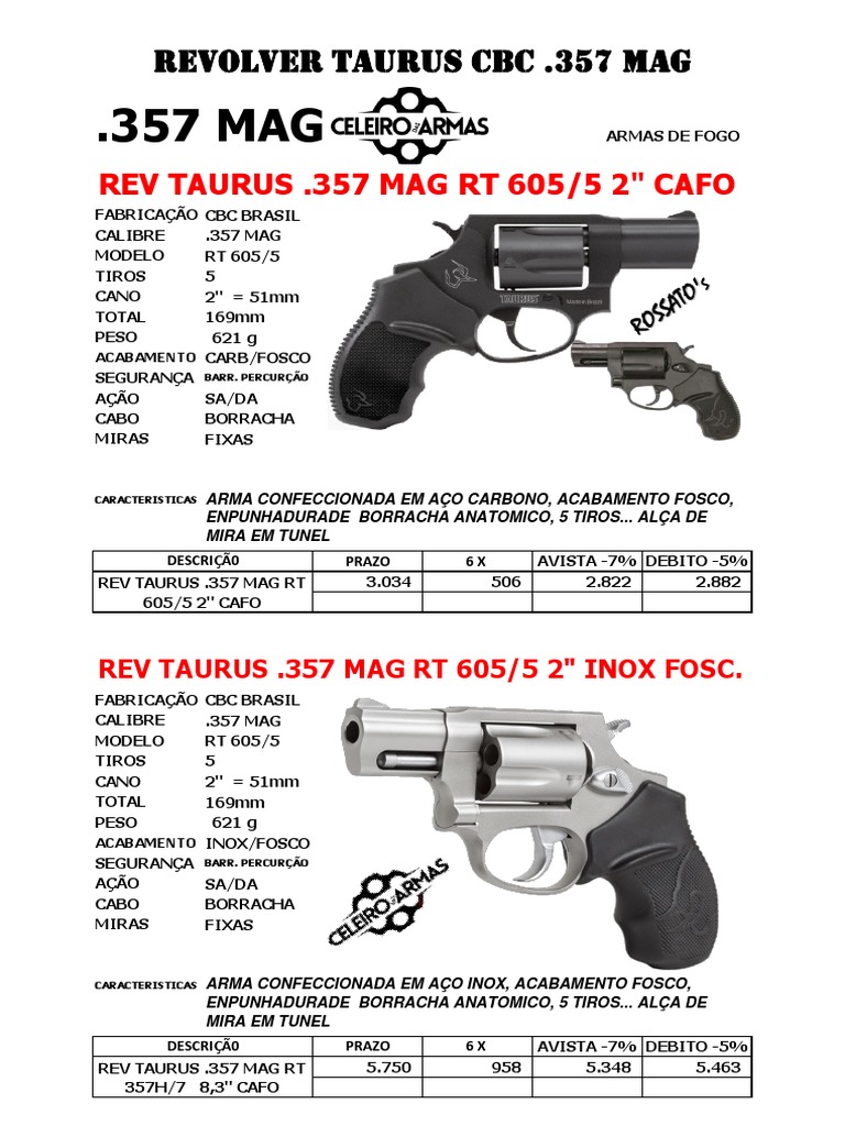 Carabina Puma Calibre .357 Magnum Cano Redondo 20