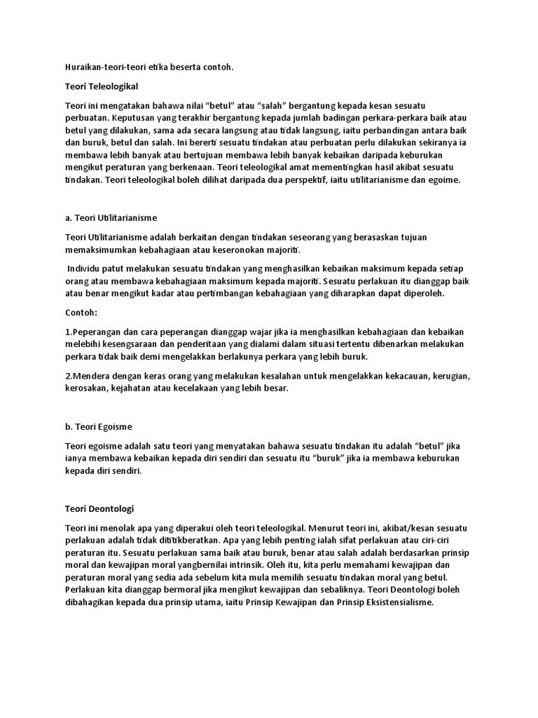 Pemikiran Dan Teori Teori Etika Ppt Download
