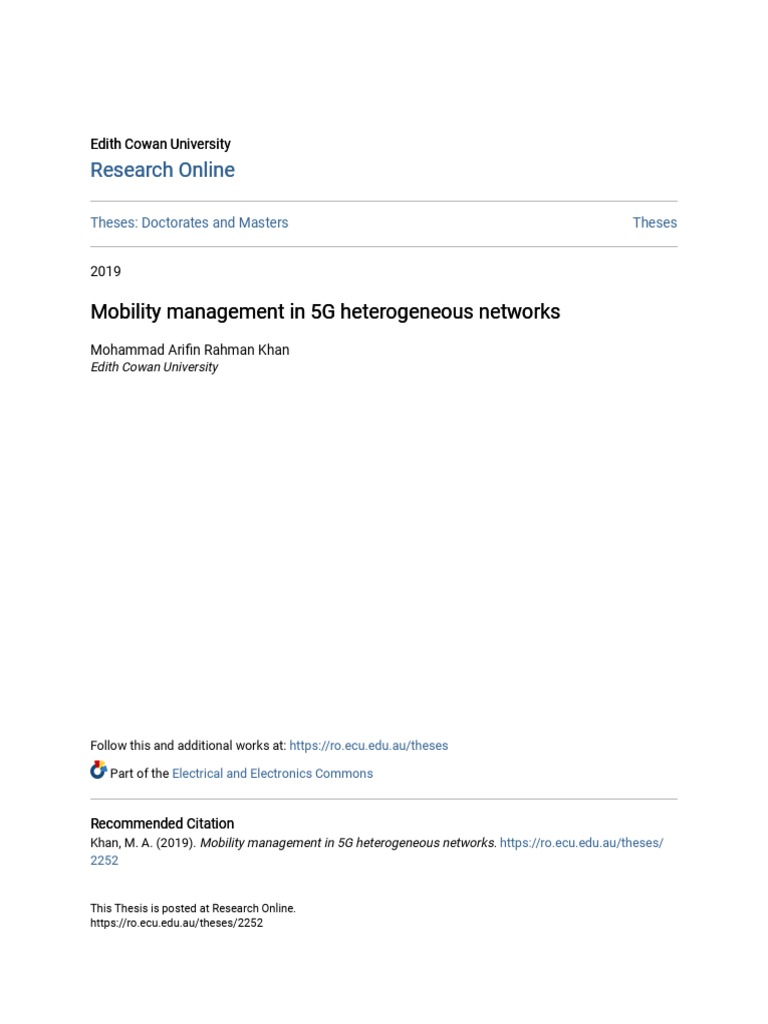 Mobility Management in 5G Heterogeneus | PDF | Internet Access ...