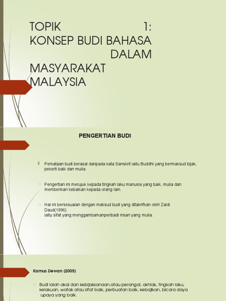 Konsep Budi Bahasa Pdf