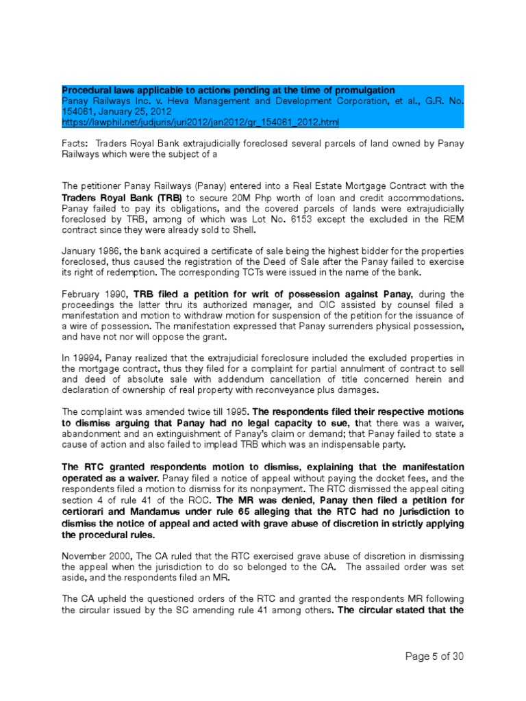 Panay railways inc v heva management and development corporation et