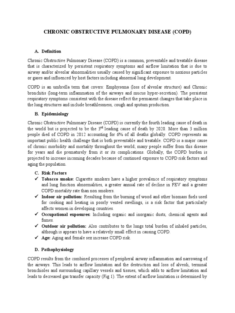 Understanding Chronic Obstructive Pulmonary Disease | PDF | Chronic ...