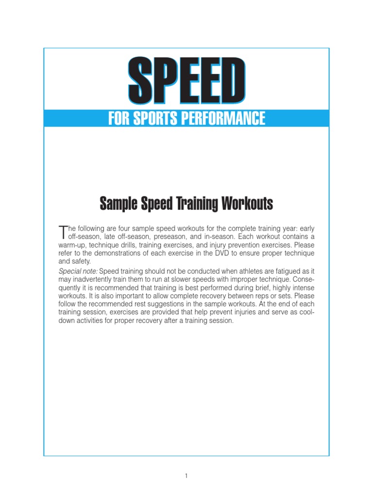 Speed Training Workouts for Athletes | PDF | Games Of Physical Skill ...