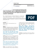 Urinary Excretion of 5-Hydroxyindoleacetic Acid, Serotonin and 6-Sulphatoxymelatonin in Normoserotonemic and Hyperserotonemic Autistic Individuals
