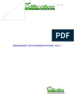 Worksheet On Differentiation. Vol 1