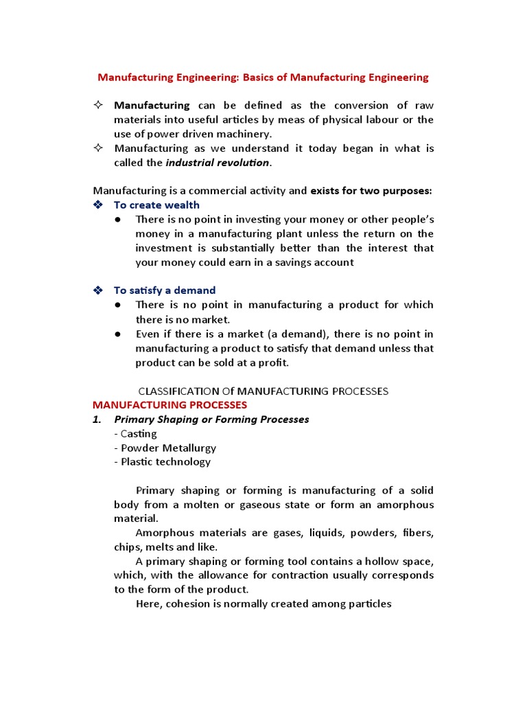Manufacturing Engineering Basics of Manufacturing Engineering Download Free PDF Machining