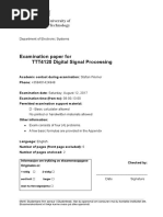 Examination Paper For TTT4120 Digital Signal Processing: Department of Electronic Systems