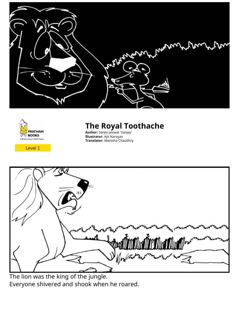 The Royal Toothache Colouring Story Pratham FKB PDF Creative