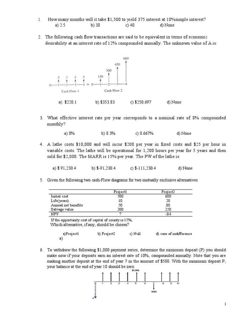 Financial Calculations and Cash Flows | PDF | Interest | Interest Rates