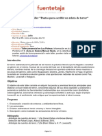 Info Pautas para Escribir Relatos de Terror Las Palmas Julio 1663