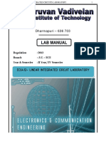 Lab Manual: Ec6412-Linear Integrated Circuit Laboratory