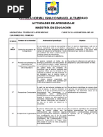 Actividades de Teorias Del Aprendizaje