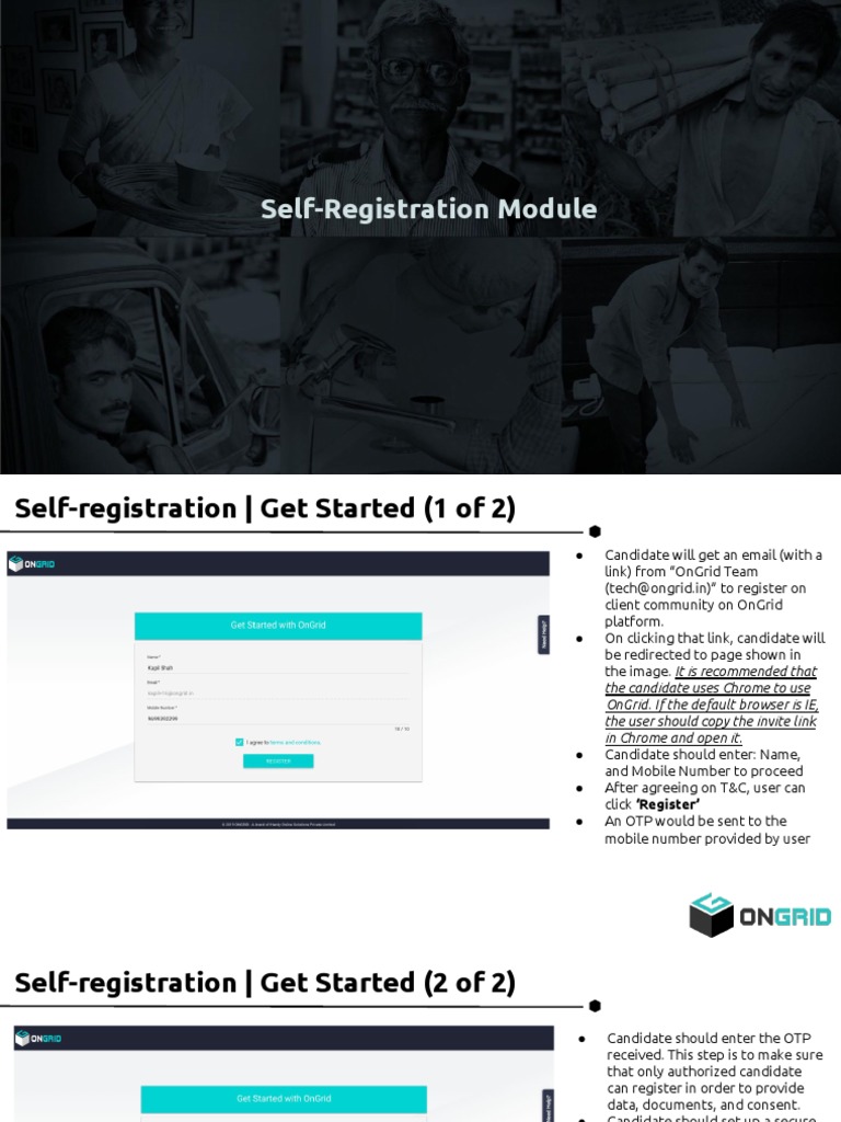 OnGrid Self-Registration Guide | PDF | Cyberspace | Computing