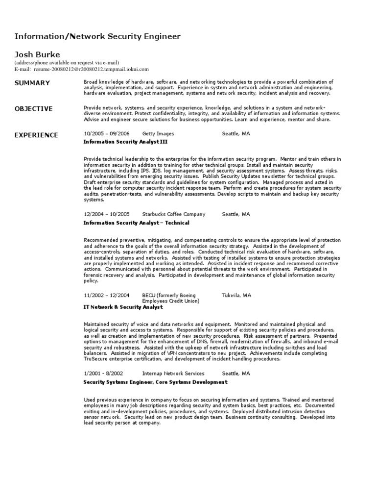 IT Security Professional Profile | PDF | Information Security ...