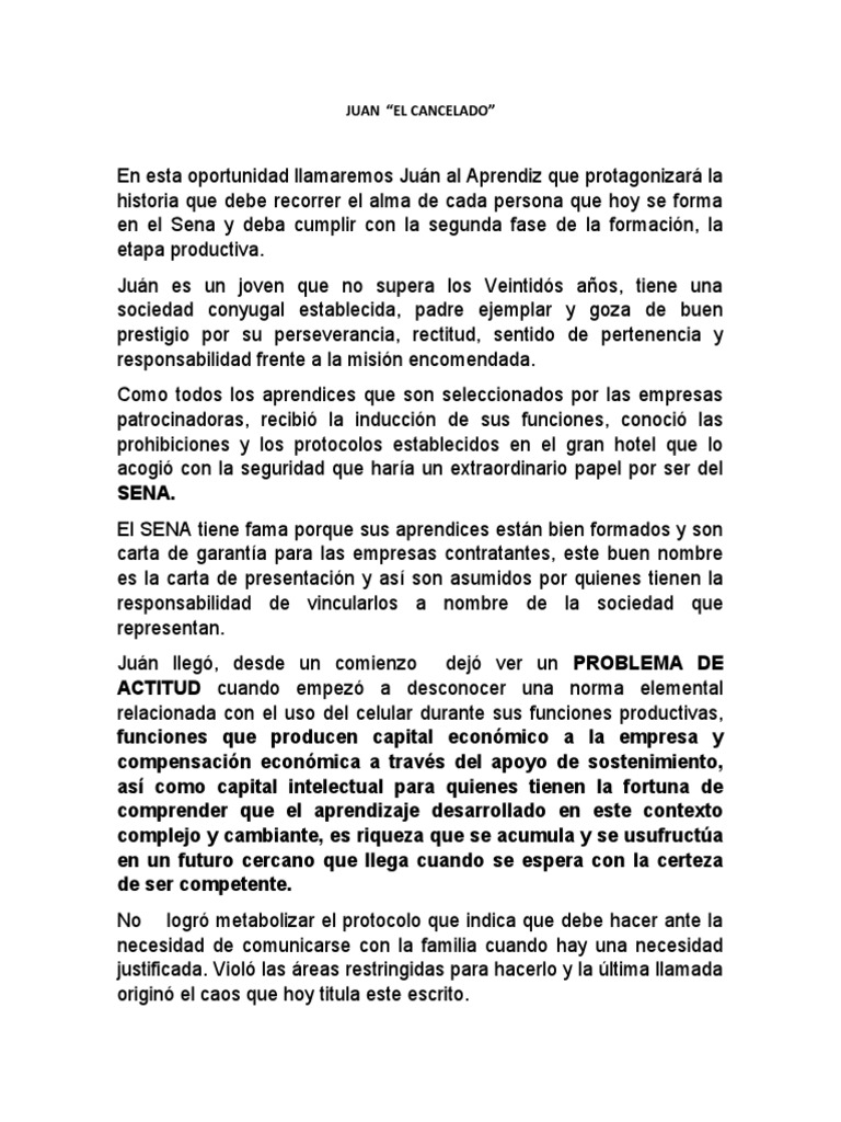 Juan El Cancelado | PDF | Empresas | Aprendizaje