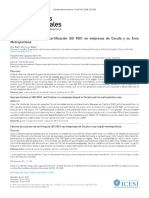 Vista de Factores de Éxito de La Certificación ISO 9001 en Empresas de Cúcuta y Su Área Metropolitana