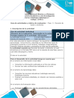 Guia de Actividades y Rúbrica de Evaluación - Unidad 2 - Fase 3 - Revsión de Lesión o Síndrome Patologia