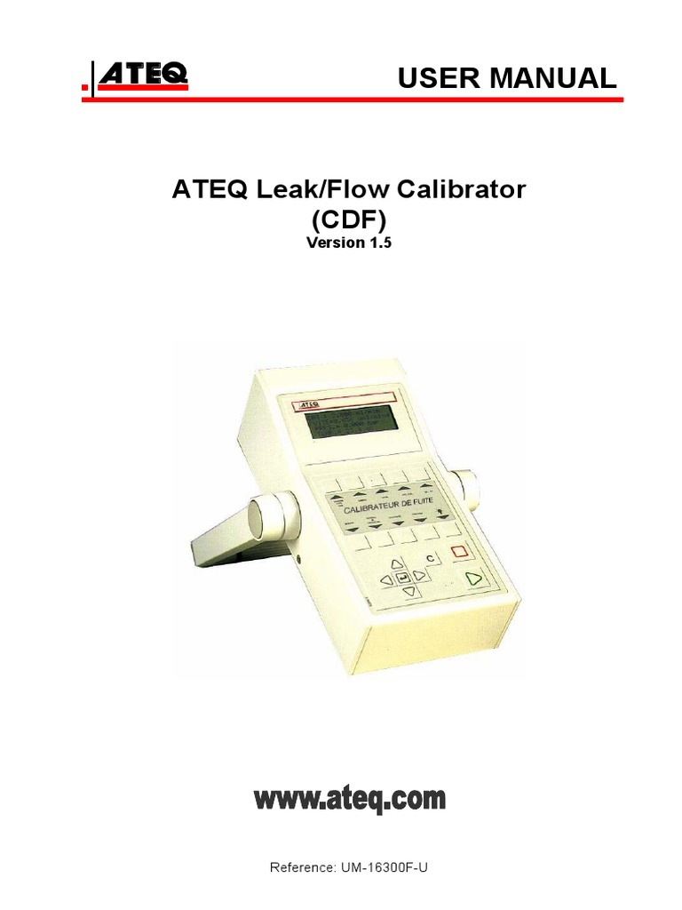 ATEQ CDF Leak Tester User Manual | PDF | Calibration | Battery Charger